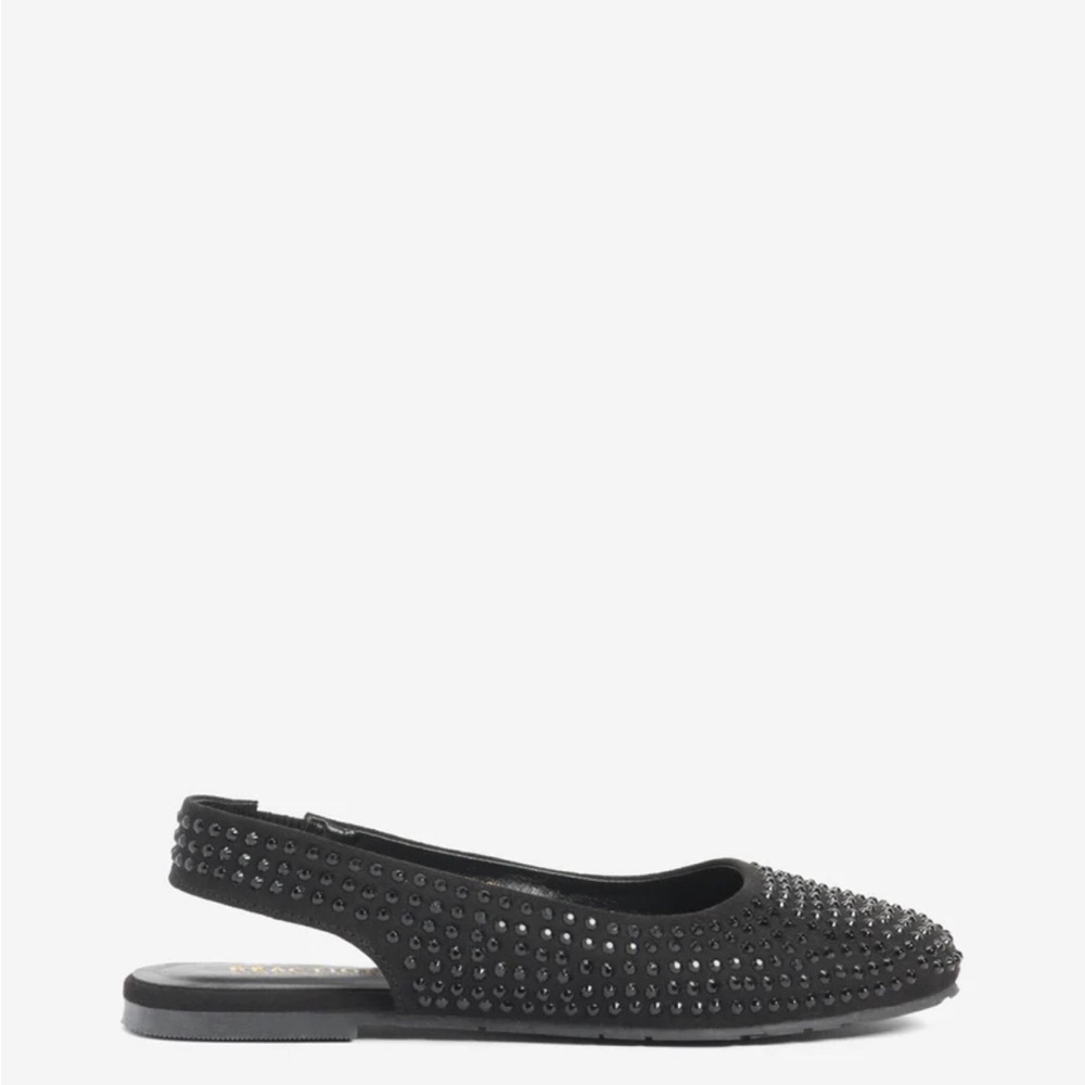 Kenneth Cole Reaction Black Micro Suede Studded Esme Flat 9.5 - NWT